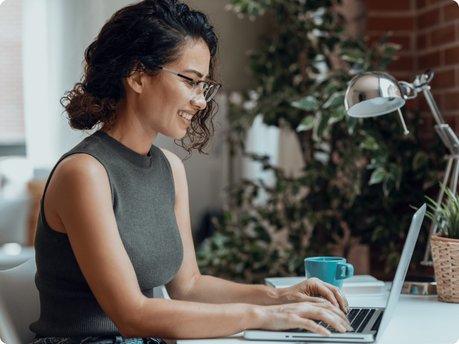 woman working with laptop